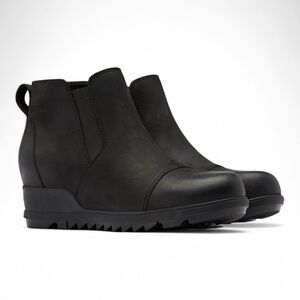 Sorel Evie Bootie Pull-On Ankle Boots in Black NIB